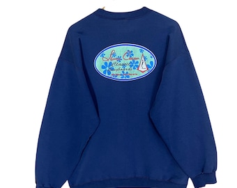 BITTE BEACHTEN!! Vintage 90er Jahre Lance Carson Surf Big Logo Crewneck Sweatshirt Grösse L