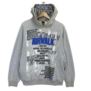 PICK!! Vintage Airwalk Crewneck Hoodie Airwalk Sweater Airwalk Big Logo Pullover Hoodie Size M