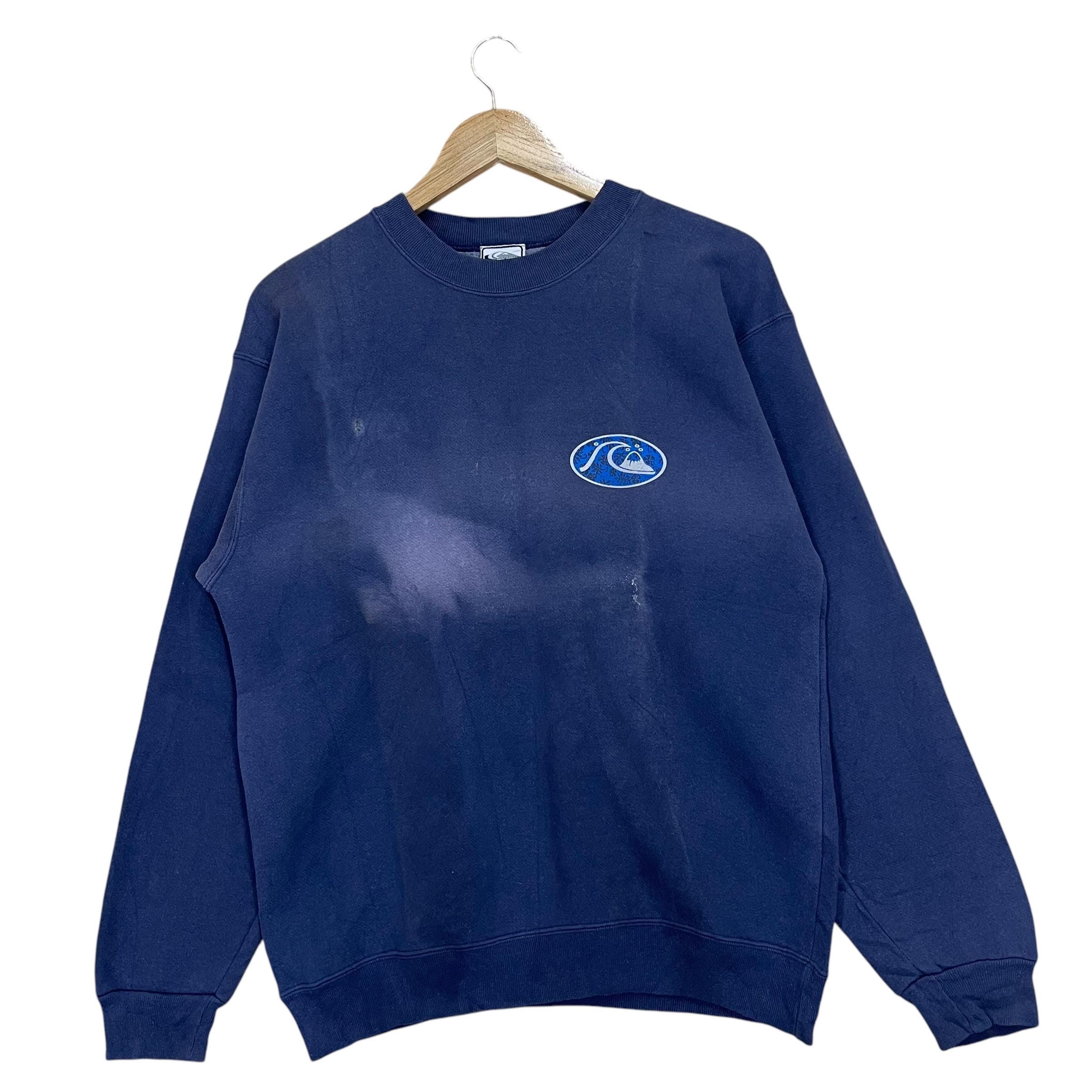 FADED!! Vintage 90s Quiksilver Big Logo Crewneck Sweatshirt 