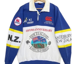 Pick!! Vintage 90s Canterbury Of New Zealand 150 Year Anniversarry Big Logo Collar Sweatshirt Canterbury Steinlager Sweatshirt Size M