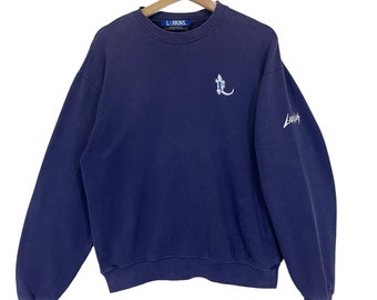 Pick!! Vintage Larkins Blue Small Logo Crewneck Sweatshirt Larkins Blue Small Logo Crewneck Sweatshirt Navy Colour Size M