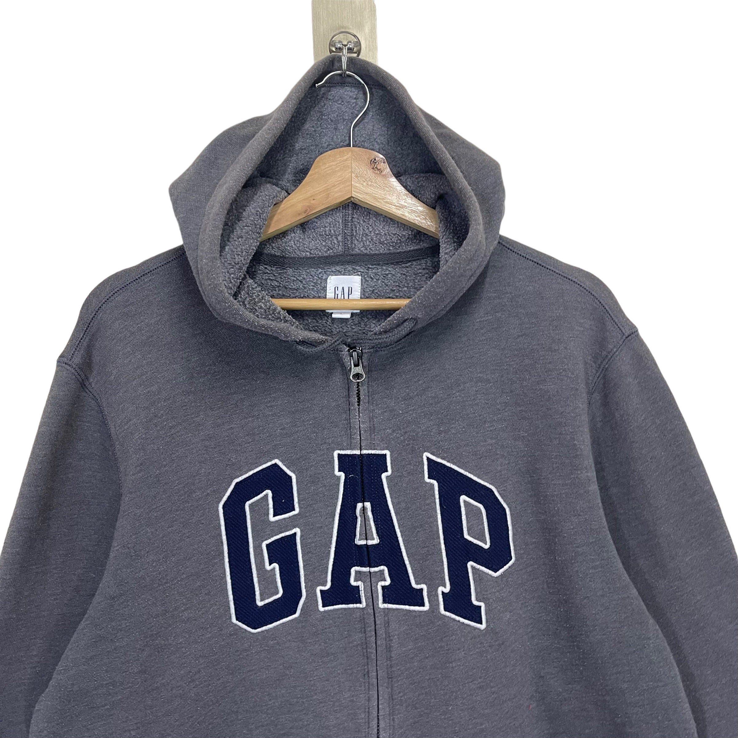 トップス GAP big logo zip hoodie size M GAP Big Logo Hoodie Zipper Sweatshirt M Size - Etsy