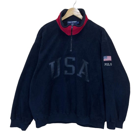 高い信頼 厚い信頼 Lauren Ralph 90s Vintage PICK!! Polo Halfzip Usa Sports トップス