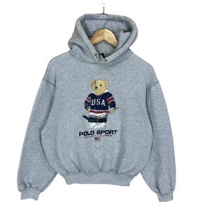 Grey Ralph Lauren Hoodie - Etsy