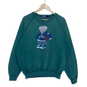 VINTAGE POLO RALPH LAUREN BEAR SWEATSHIRT HOODIE SHIRT M