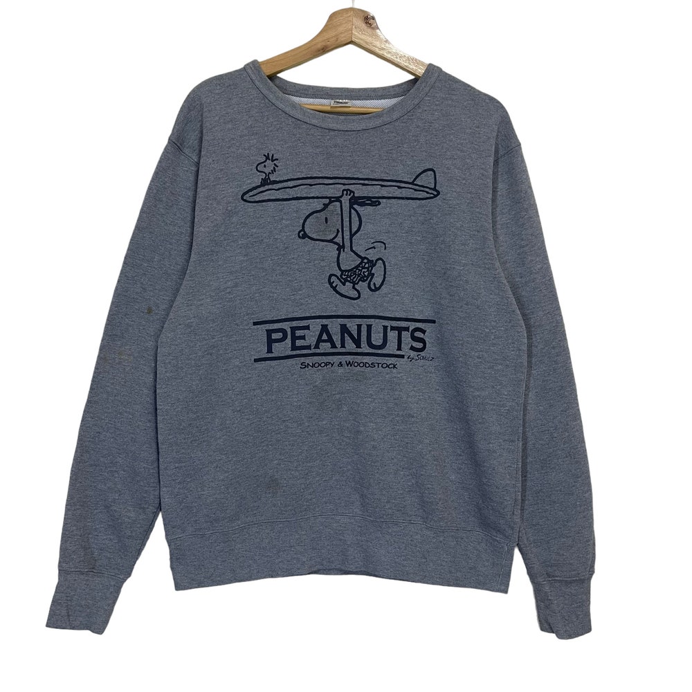 Pick!! Vintage 90S Peanuts Snoopy&Woodstock Crewneck Sweatshirt Peanut Sweater Peanuts Big Logo Crewneck Sweatshirt Size M Modernteehub