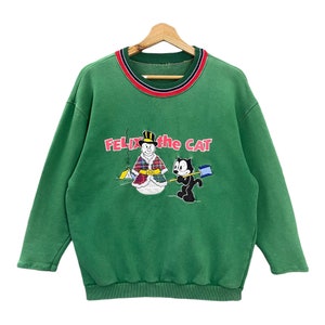 Pick!! Vintage 90s Felix The Cat Crewneck Sweatshirt Felix Cat Sweater Felix Worlds Famous Cat Big Logo Crewneck Sweatshirt Size S