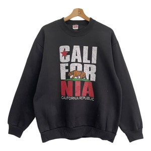 Pick!! Vintage 90s California Republic Crewneck Sweatshirt California Sweater California Big Logo Printed Crewneck Sweatshirt Size M