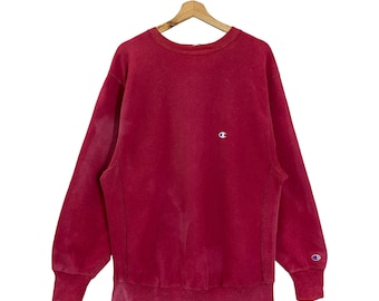 ¡¡Elija!! Sudadera vintage de los 90 Champion Reverse Weave con cuello redondo. Suéter Champion. Sudadera Champion con logo pequeño y cuello redondo. Talla M.