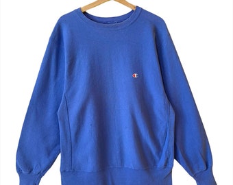 ¡Elige! Sudadera vintage de los 90 Champion Reverse Weave con cuello redondo. Suéter Champion. Sudadera Champion con cuello redondo y logo pequeño bordado. Talla M.