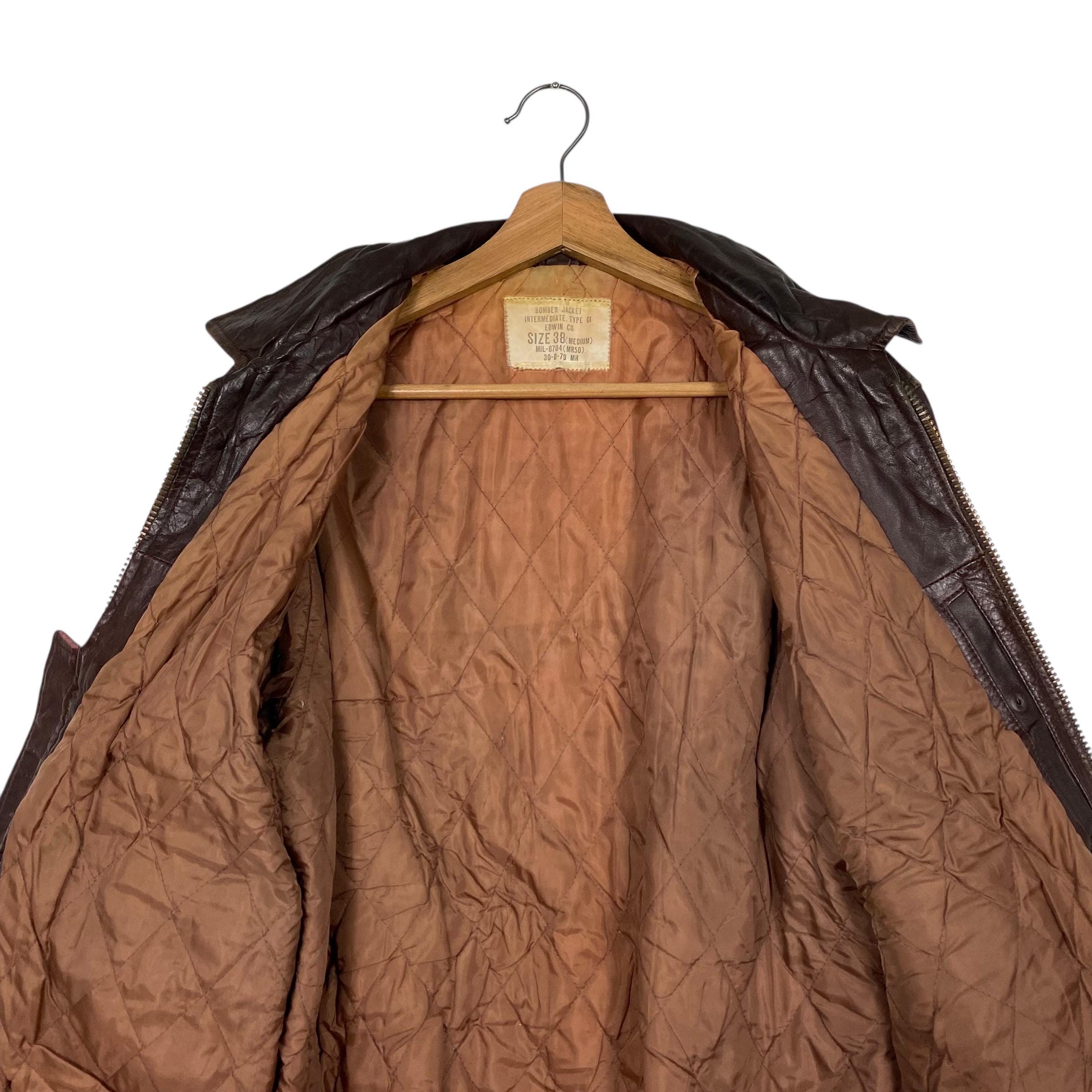 Pick!! Vintage 70s Edwin Type G1 Leather Flight Jacket Edwin 