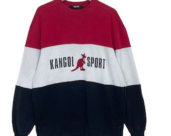 ¡Elige! Sudadera vintage Kangol Sports de cuello redondo. Sudadera Kangol Sports con logo grande bordado. Talla M.