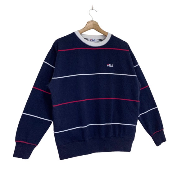 PICK!! Vintage 90s Fila Stripe Crewneck Sweatshir… - image 2