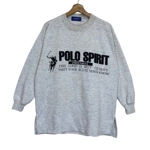 Vintage 90s Polo Spirit Sweatshirt Big Logo Spellout Logo