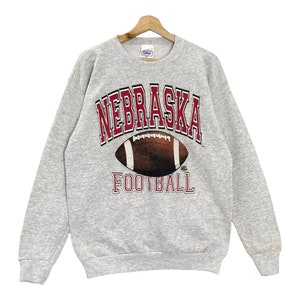 PICK!! Vintage 90s Nebraska Football Crewneck Sweatshirt Nebraska Football Sweater Nebraska Football Big Logo Printed Sweatshirt size M