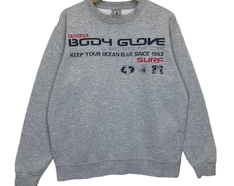 BITTE BEACHTEN!! Vintage 90er Jahre Body Glove Surf Stlye Crewneck Sweatshirt Body Glove Sweater Body Glove Big Logo Crewneck Sweatshirt Size M