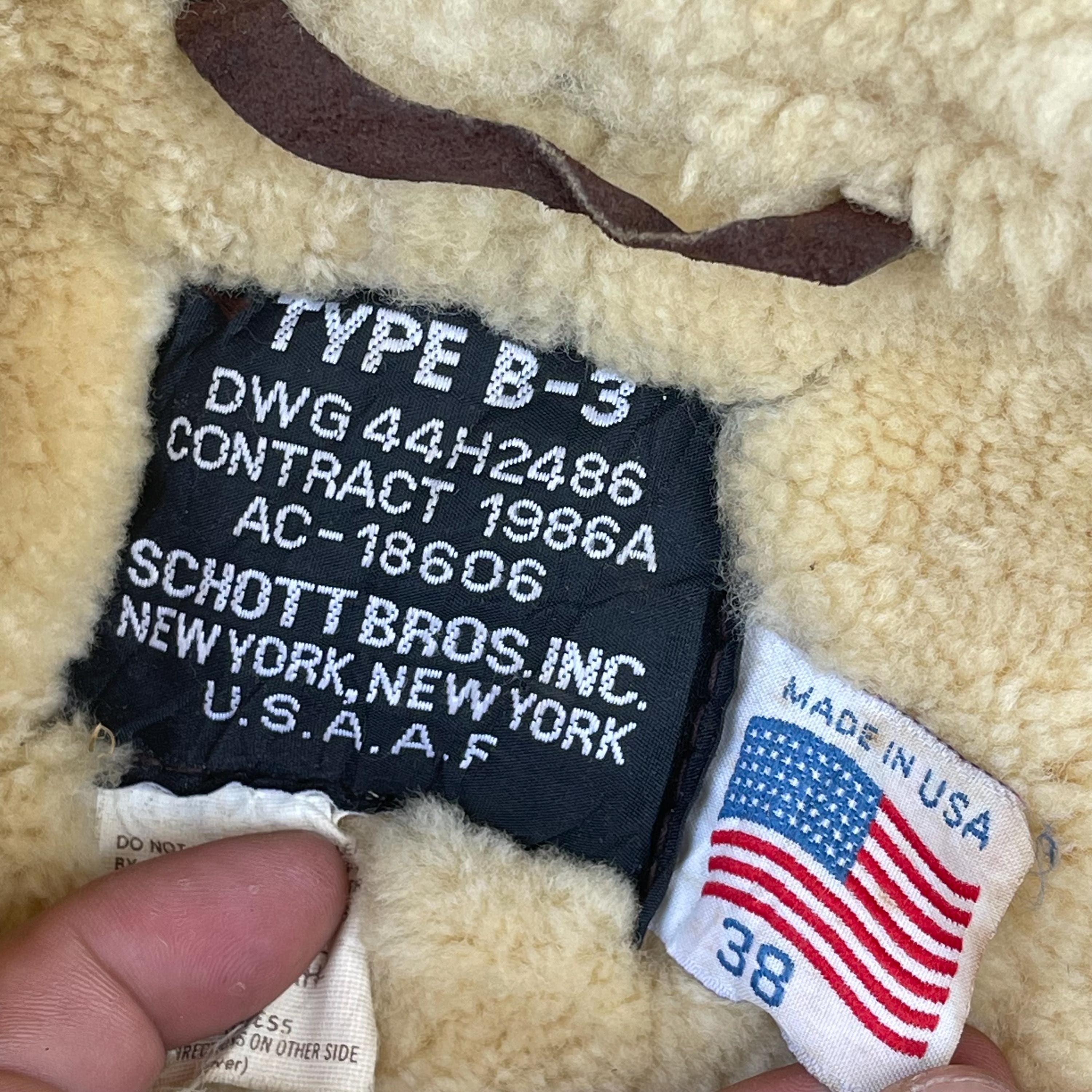 Pick!! Vintage 90s Type B-3 Schott Bros Inc Leather Jacket Schott