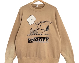 Pick!! Peanuts Crewneck Sweatshirt Peanut Joe Cool Sweater Peanuts Big Logo Printed Crewneck Sweatshirt Size L