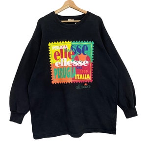 Pick!! Vintage 90’s Ellesse Crewneck Sweatshirt Ellesse Sweater Ellesse Big Logo Printed Crewneck Sweatshirt Size XL