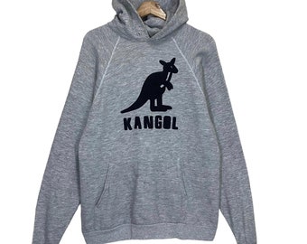 Scegli!! Felpa con cappuccio Kangol vintage anni '80 Maglione Kangol Felpa con cappuccio Kangol con logo grande stampato Taglia M
