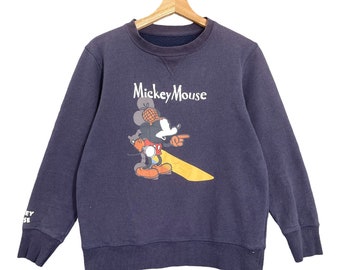 Pick!! Vintage Mickey Mouse Crewneck Sweatshirt Mickey Sweater Mickey Mouse Big Logo Printed Pullover Crewneck Sweatshirt Size S