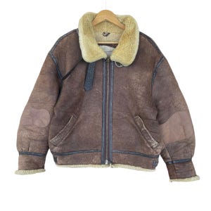 Pick!! Vintage 90s Type B-3 Us Army Style Leather Jacket Type B-3 Lambskin Leather Jacket B3 Leather Jacket Size M
