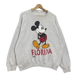 Vintage 90er Jahre Micky Maus Rundhals Sweatshirt Micky Pullover Mickey Mouse Grosses Logo Bedruckter Pullover Rundhals Sweatshirt Baggy Grösse M