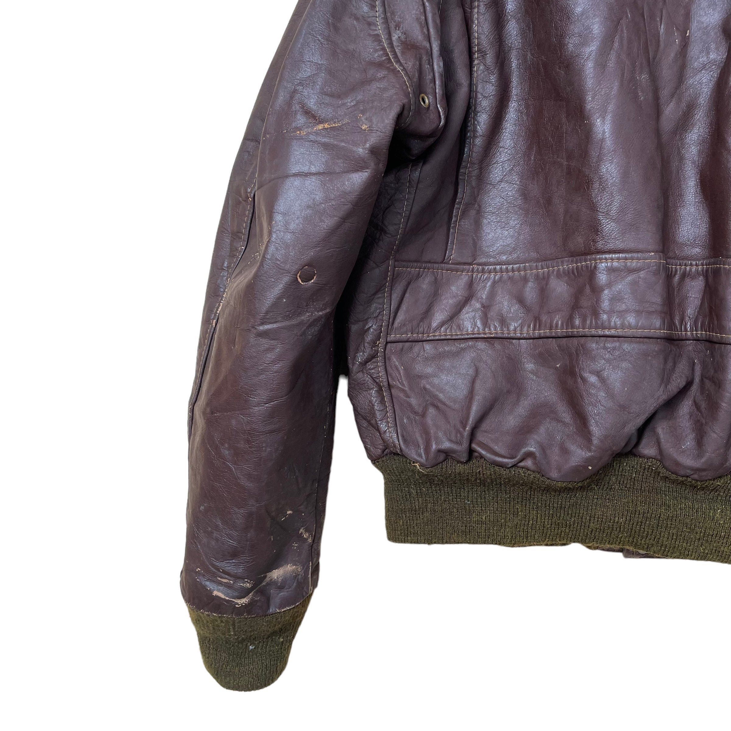 Pick!! Vintage 70s SCHOTT BROS Type A2 Leather Flight Jacket 