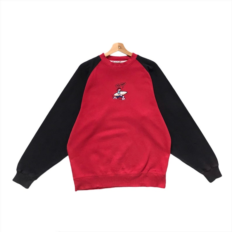 PICK!!Vintage PJS Surf Embroidery Crewneck Sweatshirt Pjs Surf Sweater Pjs Surf Small Logo Crewneck Sweatshirt size L
