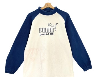 PICK!! Vintage 90’s Puma Crewneck Fleece Puma Sweater Puma Embroidered Big Logo Pullover Fleece size M