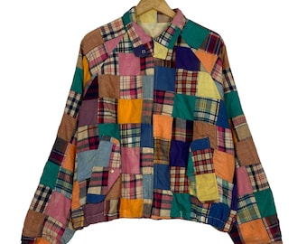Elige!! Chaqueta vintage de patchwork multicolor talla L