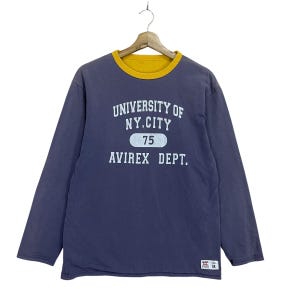 Vintage University Of New York City Avirex Dept Reversible Crewneck Sweatshirt Army Force Avirex Usa Big Logo Crewneck Sweatshirt Size M