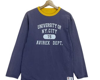 Vintage University Of New York City Avirex Dept Reversible Crewneck Sweatshirt Army Force Avirex Usa Big Logo Crewneck Sweatshirt Size M