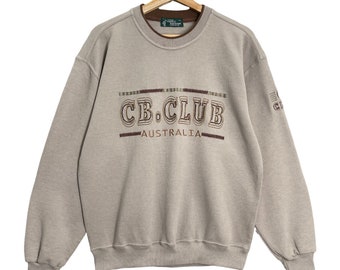 Pick!! Vintage 90s C&B Club Australia  Crewneck Sweatshirt CB Club Australia Sweater Castel Backers Big Logo Sweatshirt Size M
