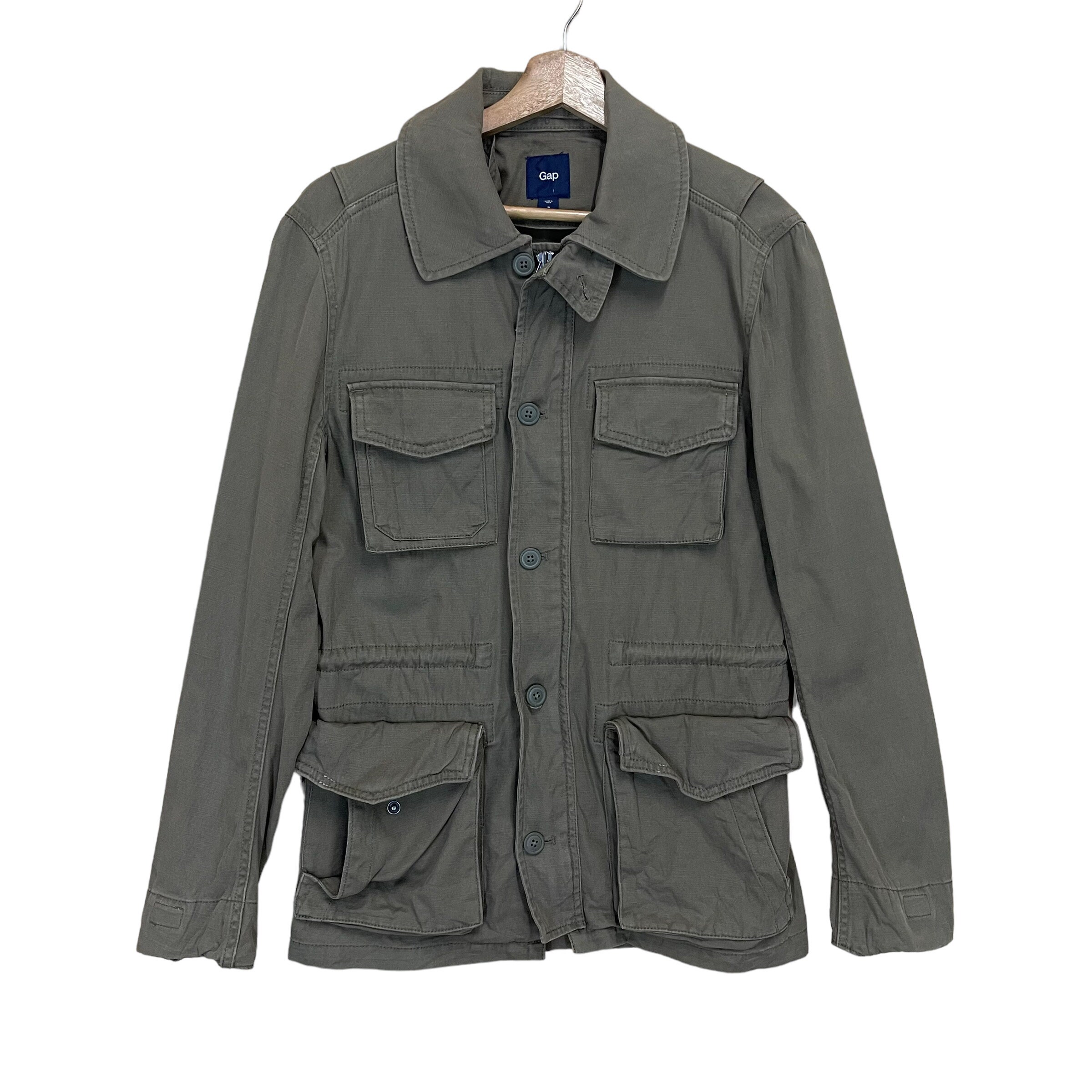 Pick Vintage GAP Military Jacket Gap Army Jacket Gap Military Multipocket Zipper Button Jacket Size Small