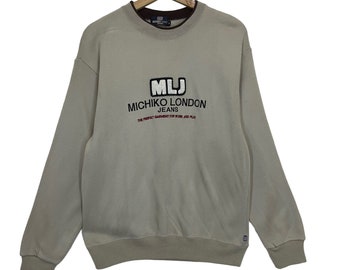 PICK!! Vintage 90’s Michiko London Big Logo Crewneck Sweatshirt Michiko London Sweater Michiko London Big Logo Embroidred Sweatshirt Size S