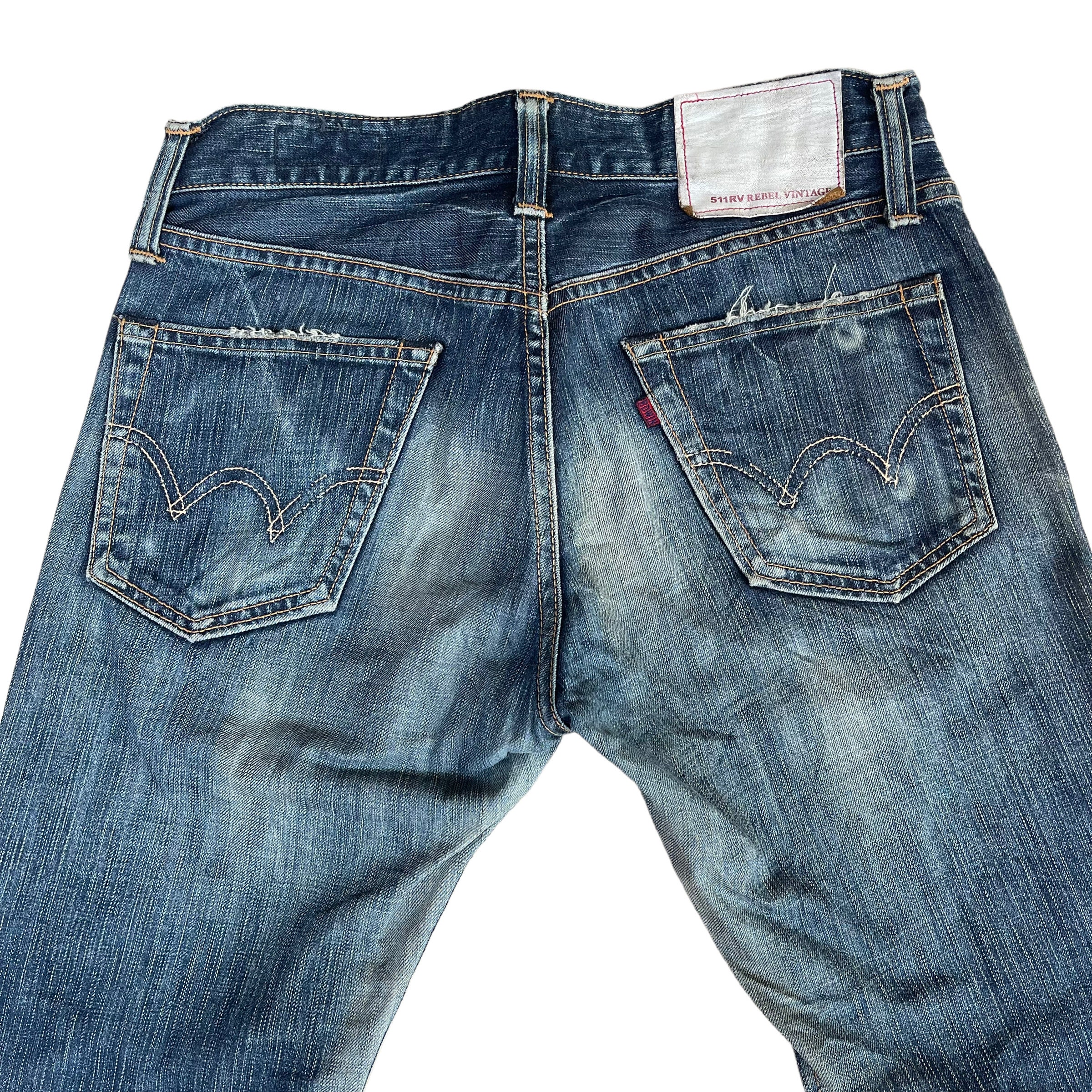 PICK Vintage Edwin 511 RV Rebel Vintage Distressed Denim Jeans