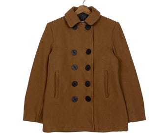 Vintage Men's Schott N.Y.C. U.S. 740N Brown Pea Jacket Size 46 Sea