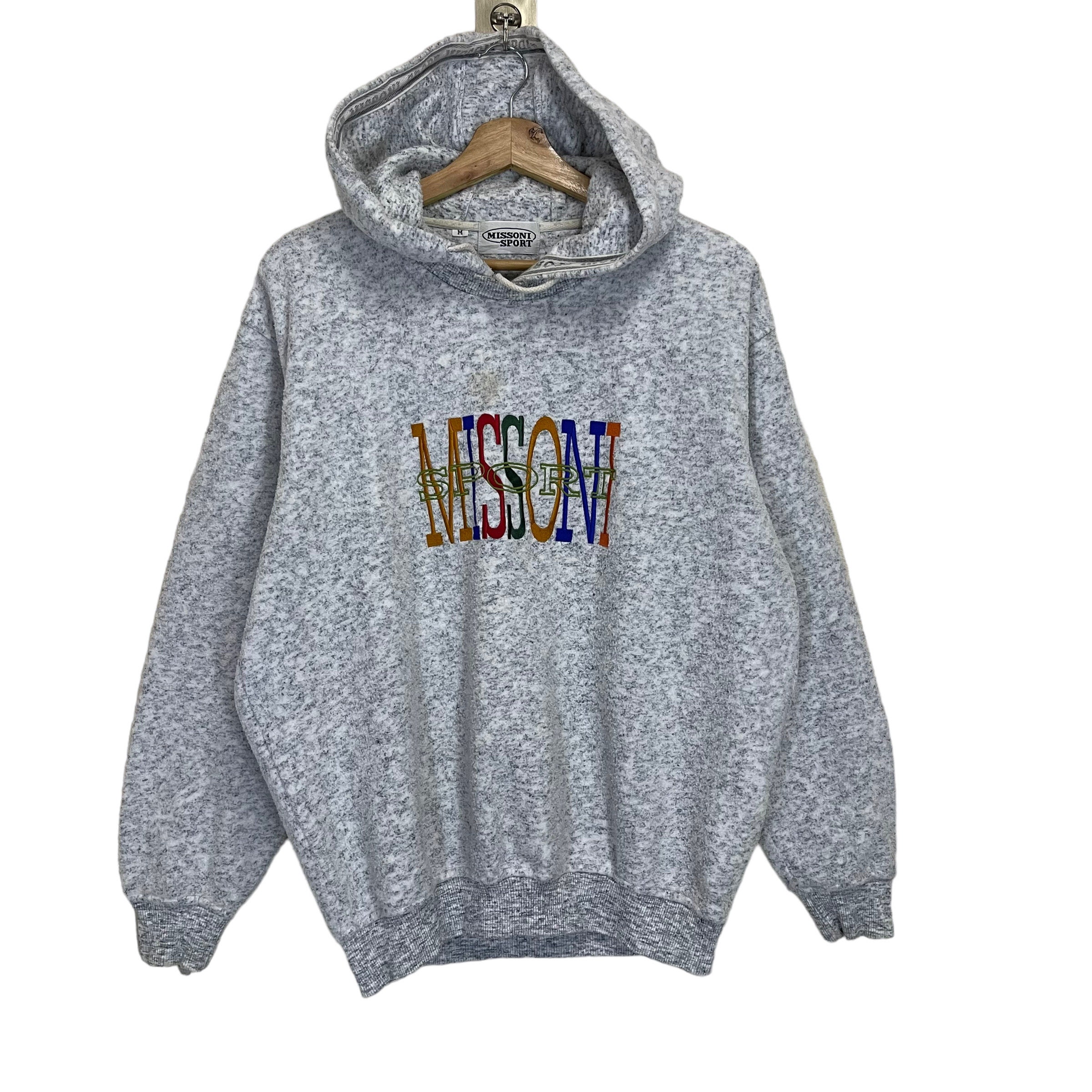 Pick Vintage 90s Missoni Sports Pullover Hoodies Missoni Sports Hoodie Missoni Sports Embroidered Multicolour Spellout Hoodies Size M Etsy