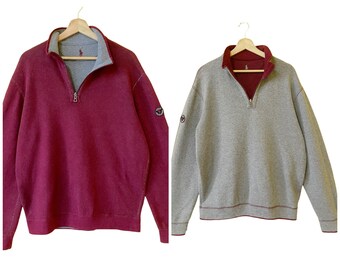 PICK!!Vintage 90s Ralph Lauren Riversible Halfzip Sweatshirt Ralph Lauren Sweater Ralph Lauren Embroided Halfzip Sweatshirt size L