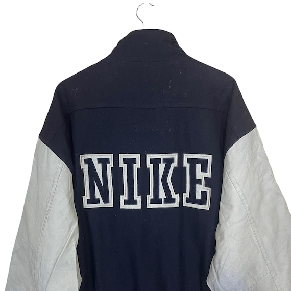 Pick!! Vintage 90s Nike Varsity Sleeve Leather Jacket Nike Varsity