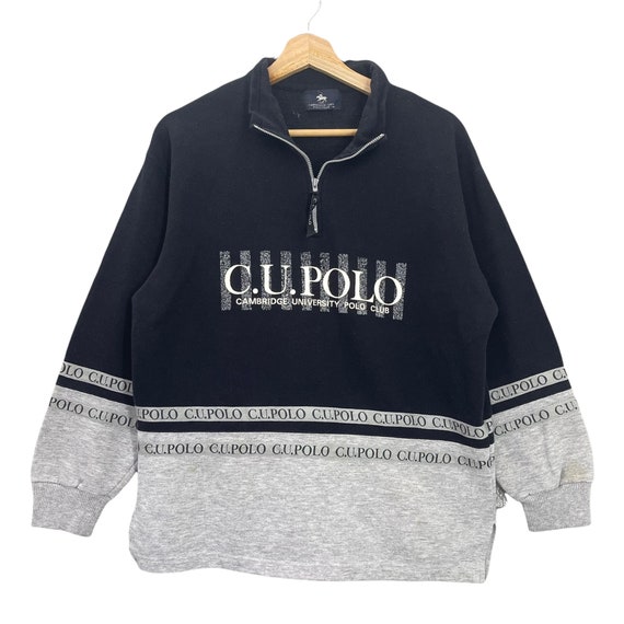 PICK!! Vintage 90s Cambridge Univ Polo Club Halfzip