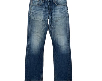PICK!! Vintage Edwin 505ZXX Selvedge Denim Made In Japan Edwin Selvedge Distressed Denim Edwin Redline Denim W 31 L 39.5