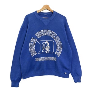 Vintage 90s Blue Devils Duke University Crewneck Sweatshirt Blue Devils Sweater Blue Devils Duke University Big Logo Sweatshirt Size M