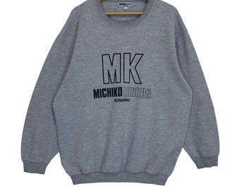 PICK!! Vintage 90’s Michiko London Big Logo Crewneck Sweatshirt Michiko London Sweater Michiko London Big Logo Printed Sweatshirt Size XL