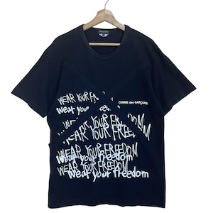 選ぶ！！ COMME des GARÇONS HOMME PLUS 半袖 Tシャツ 日本のファッションデザイナー コムデギャルソン オム プリュス ビッグロゴ半袖 Tシャツ サイズ L