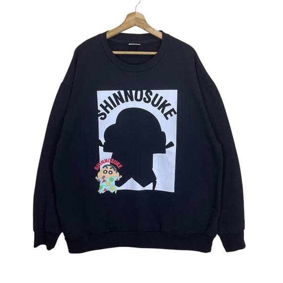 Pick!! Crayon Shin Chan Crewneck Sweatshirt Crayon Shin Chan Sweater Crayon Shin Chan Big Logo Sweatshirt Size XXL