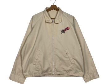 PICK!! Vintage 90s Ray-Ban 50th Anniversary Light Jacket Ray-Ban 50th Anniversary Small Logo Harrington Jacket Size M