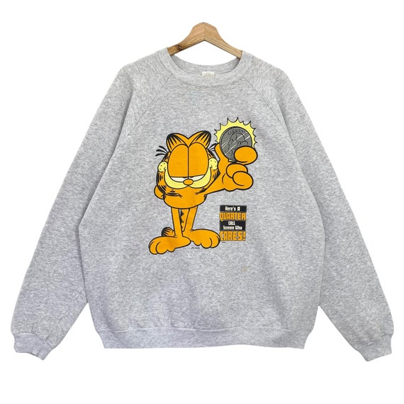 Pick!! Vintage 90s Garfield Crewneck Sweatshirt Garfield Sweater Garfield Big Logo Printed Crewneck Sweatshirt Size XL