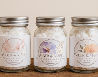Postpartum Bath Soak | Herbal Recovery | Natural Recovery Bath | Self-Care Gift for New Mothers | Lavender, Eucalyptus, Pampas